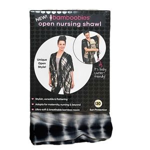 NWT Bamboobies black shibori print open nursing shawl